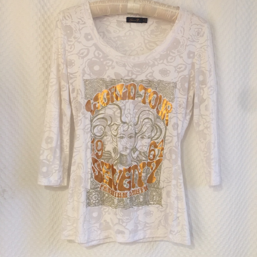 Seven 7 white burnout top